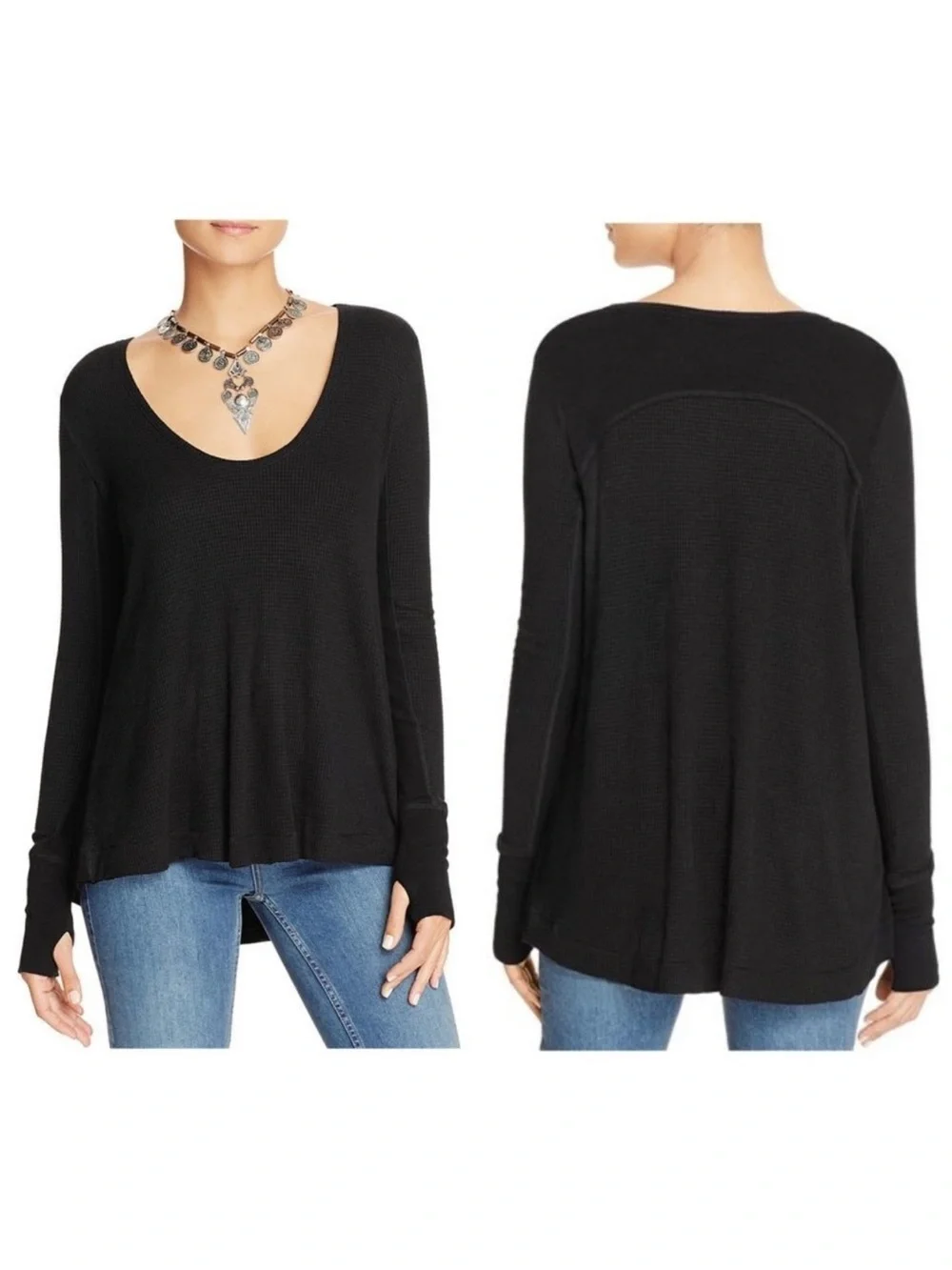 FREE PEOPLE Malibu Thermal Pullover Sweater XS